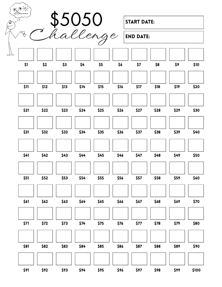 printable 100 envelope challenge, PDF, instant download, finance