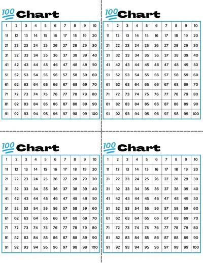 Free Printable Hundreds Charts (Numbers 1 to 100) – DIY Projects, Patterns,  Monograms, Designs, Templates