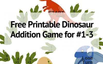Free Printable Dinosaur Game for Addition Practice – #1-3