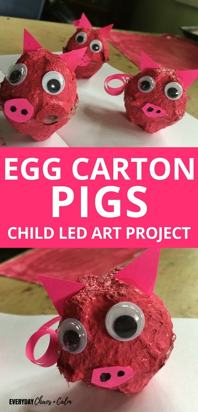 Egg Carton Crafts: Bring the story of the 3 little pigs to life by making these fun and easy egg carton pigs! Your kids will have a blast with this child led art activity!