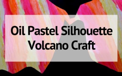 Oil Pastel Silhouette Volcano Craft