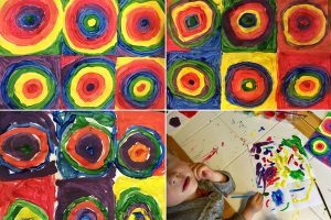 Art Project For Kids: Rainbow Kandinsky Circles