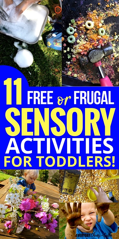 Sensory Activities for Kids: 11 sensory activities for toddlers that are either 100% free- or super frugal- to make!