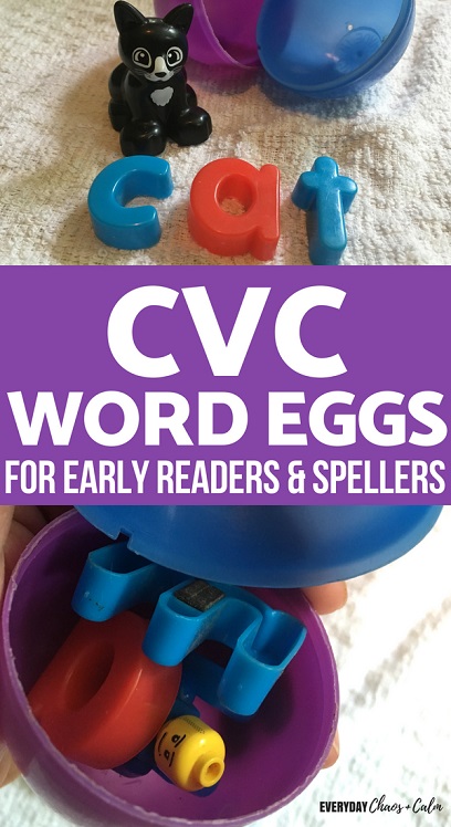 Early Learning Activities for Kids: Help teach your child to read and spell with this CVC word eggs activity for kids