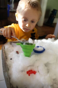 How To Make A Snow Sensory Bin For Indoor Winter Fun