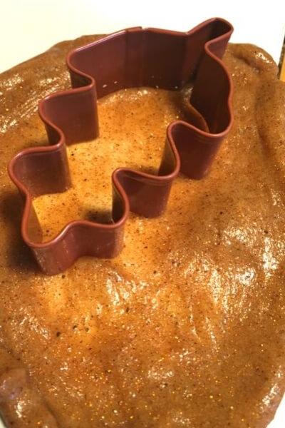 pumpkin pie slime with fall cookie cutter