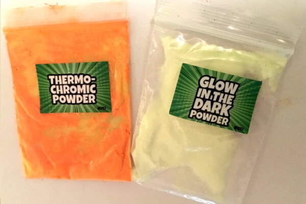 thermochromic and glow in the dark powder to add to slime