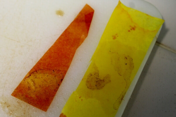 testing acids and bases with turmeric test strips