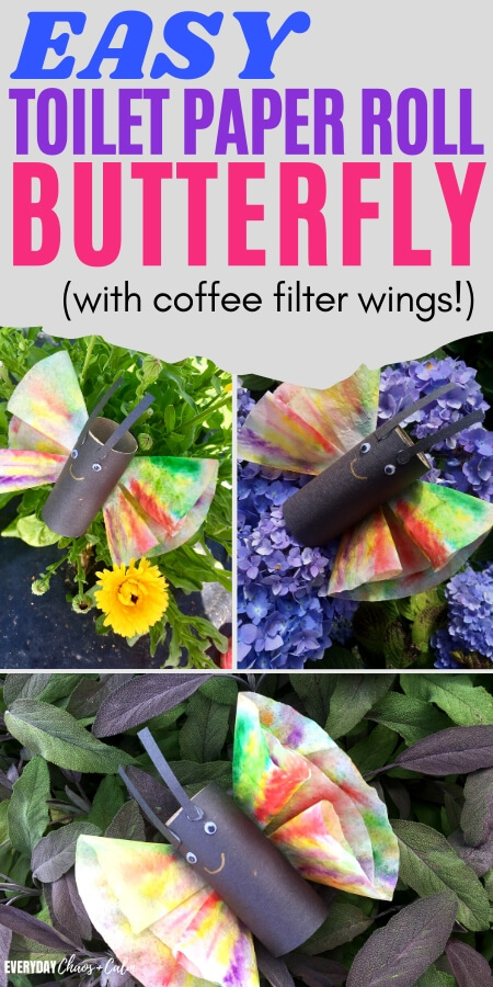easy toilet paper roll butterfly with coffee filter wings