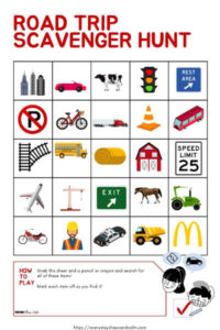 Road Trip Scavenger Hunt For Long Car Rides {Free Printables!}
