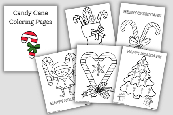 candy cane coloring book example pages