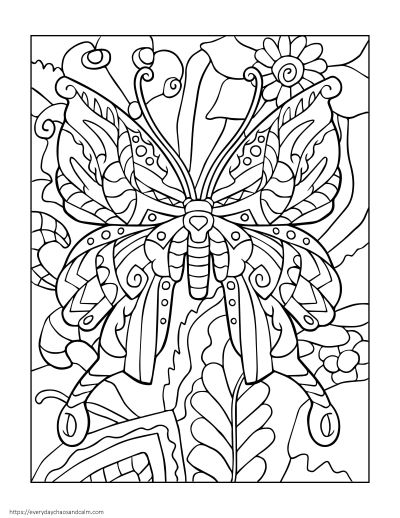 very detailed butterfly coloring pages