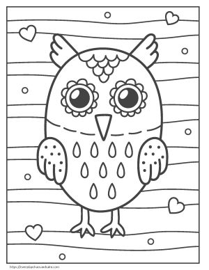 black and white owl coloring page