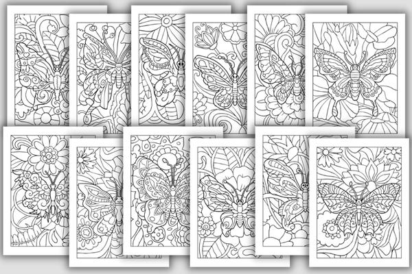 black and white butterfly coloring pages