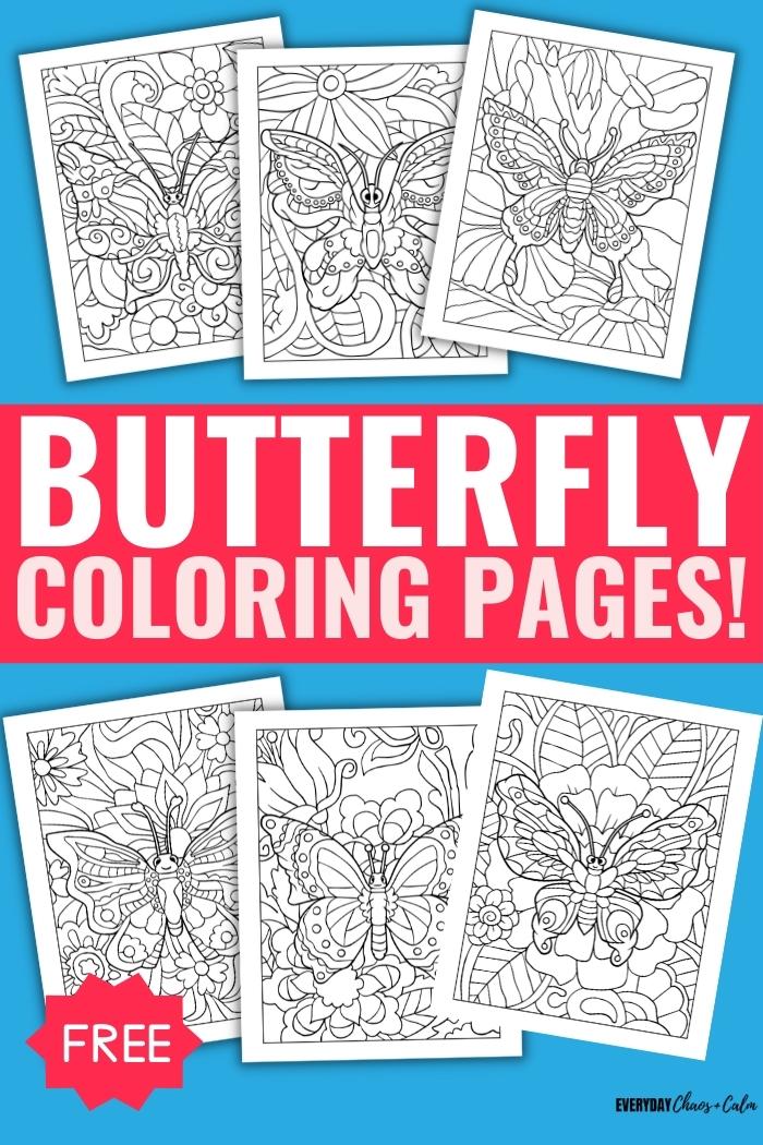 butterfly coloring pages with example pages