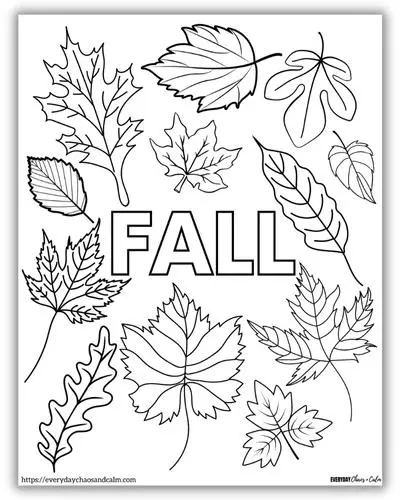 raking leaves coloring page