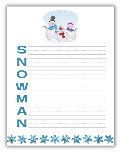 snowman acrostic poem template