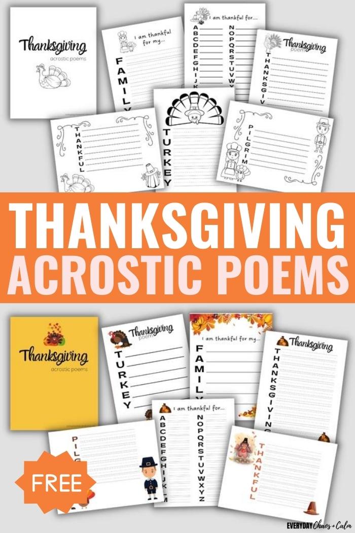 thanksgiving acrostic poem with download examples