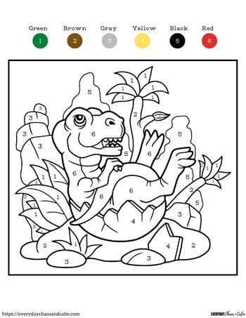 t-rex color by number