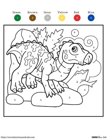 iguanodon color by number