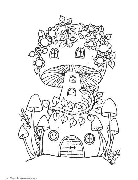 crazy mushroom coloring pages