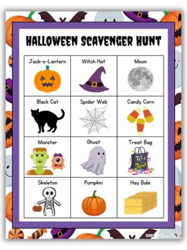 Free Printable Halloween Scavenger Hunt For Kids Story