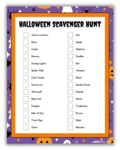 Free Printable Halloween Scavenger Hunt For Kids (3 Different Versions!)