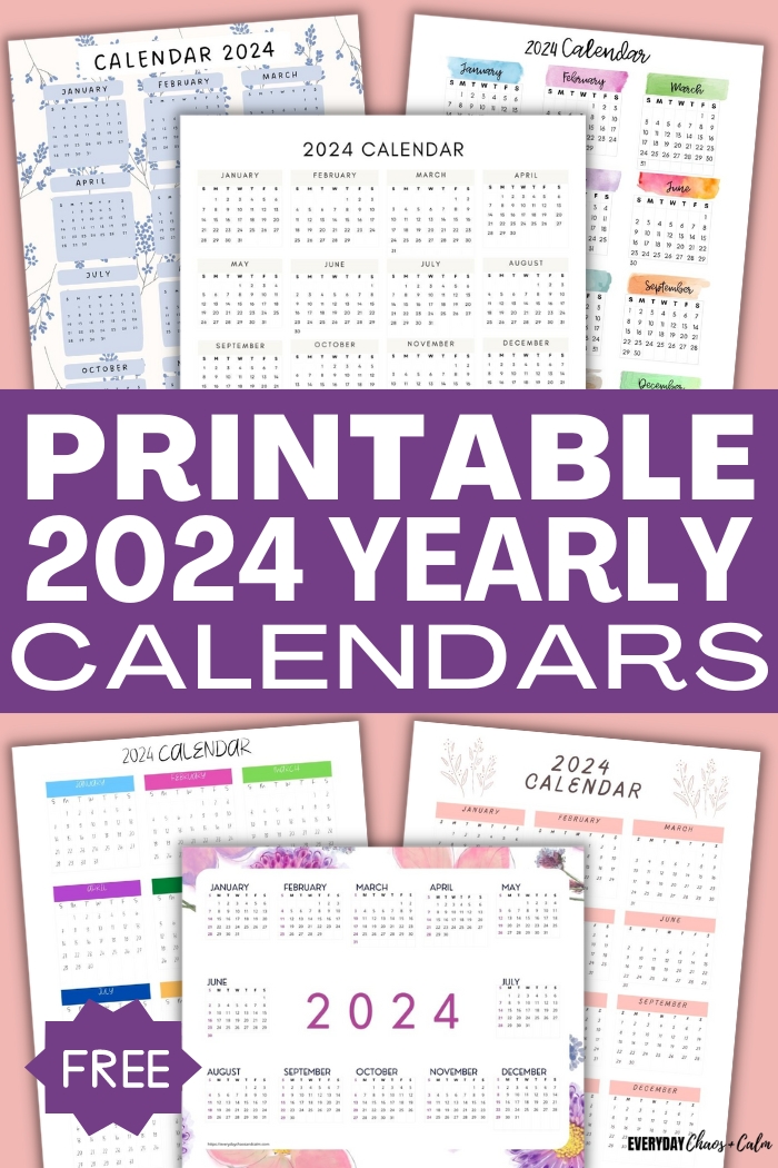 printable 2024 yearly calendars 