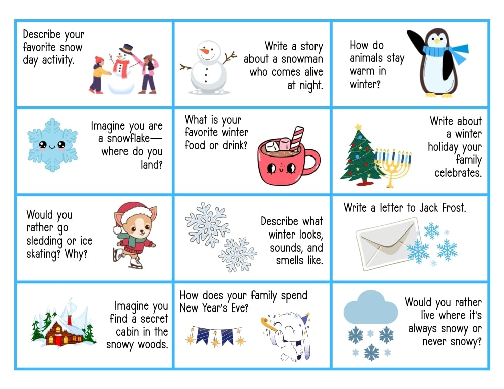 3rd grade writing prompts, education printable, PDF, instant download, kids