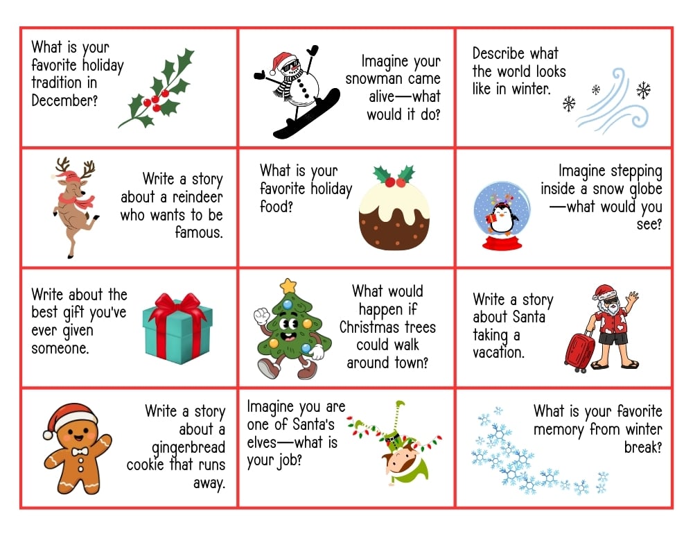 3rd grade writing prompts, education printable, PDF, instant download, kids