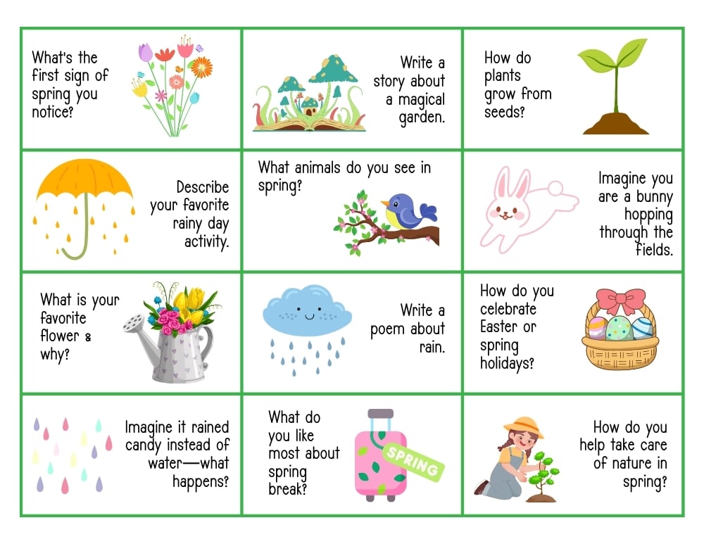 3rd grade writing prompts, education printable, PDF, instant download, kids