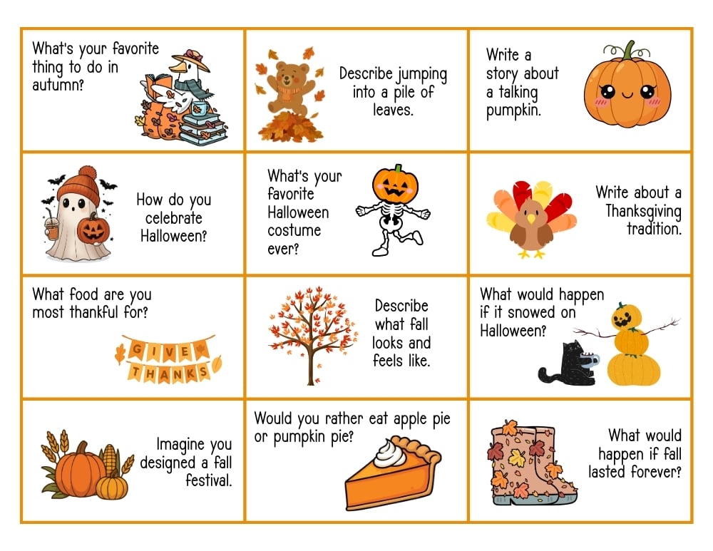 3rd grade writing prompts, education printable, PDF, instant download, kids