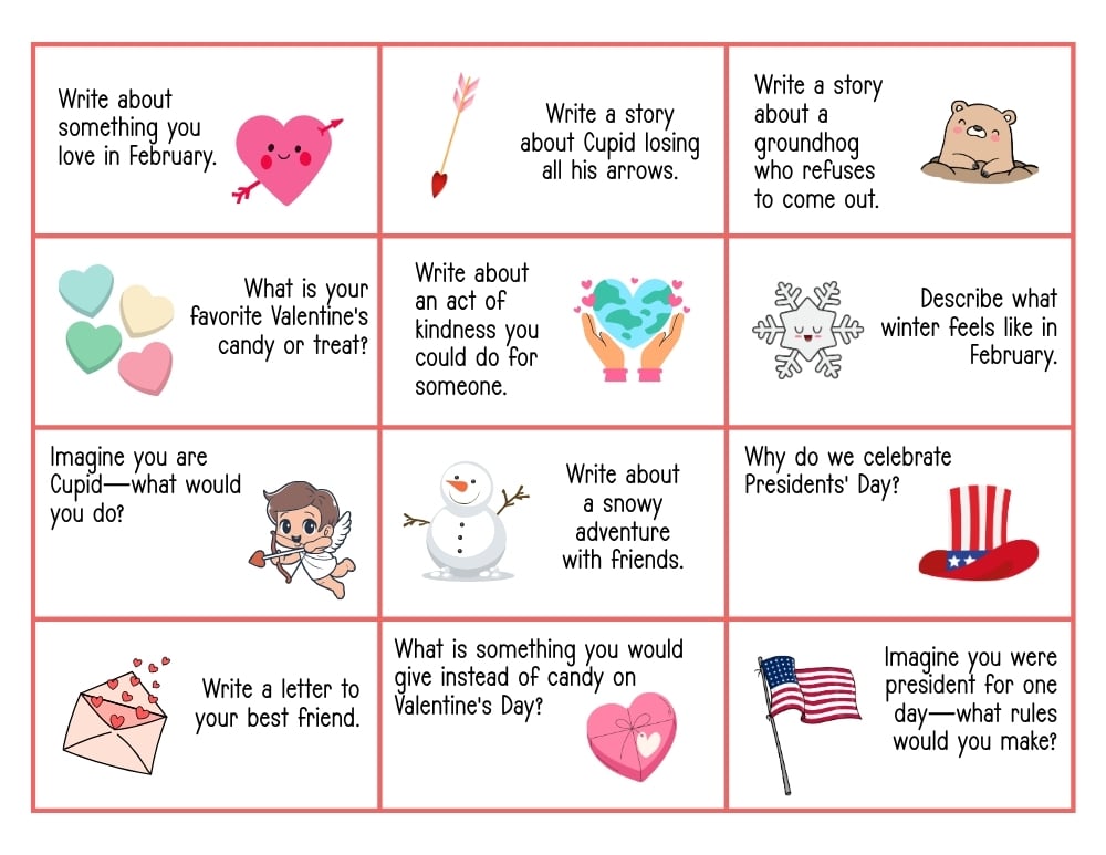 3rd grade writing prompts, education printable, PDF, instant download, kids