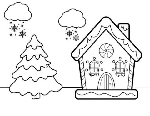 7 Free Gingerbread House Coloring Pages (Printable PDF)