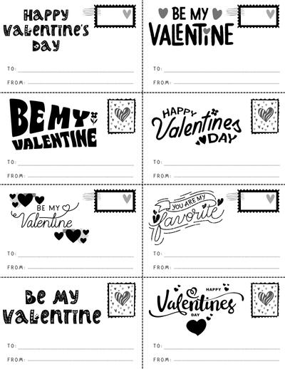 printable valentine card with stamp