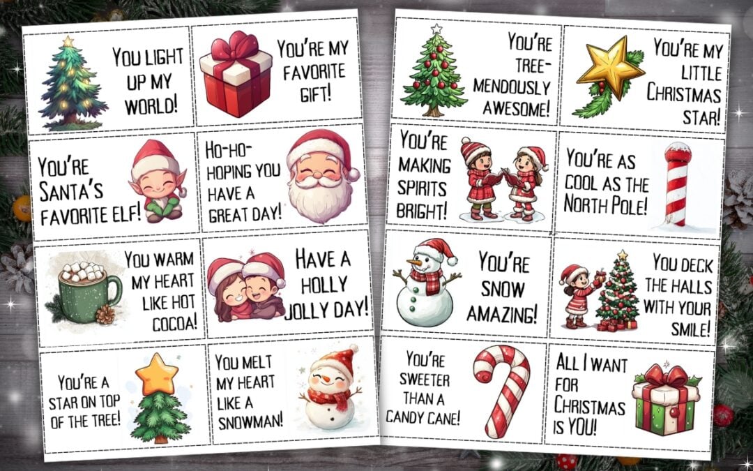 Free Printable Christmas Lunchbox Notes {Free Printable}