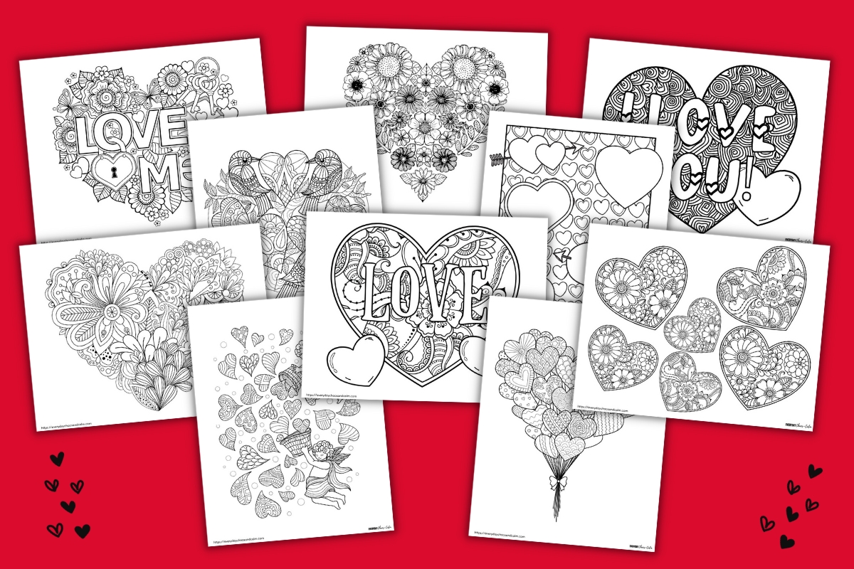 HEART COLORING PAGES