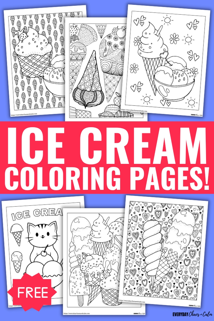 ICE CREAM COLORING PAGES
