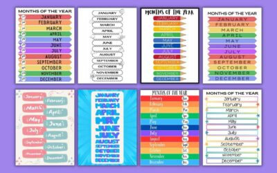 Free Printable Months of the Year Charts