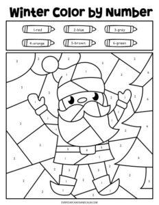 8 Free Winter Color By Number Worksheets For Kids