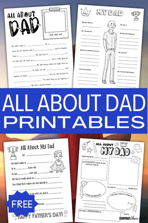 5 Free All About Dad Printables For Father's Day