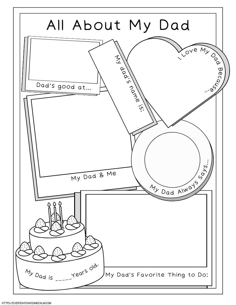 5 Free All About Dad Printables For Father's Day