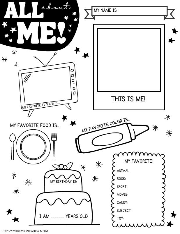 Printable All About Me Worksheet Lupon gov ph