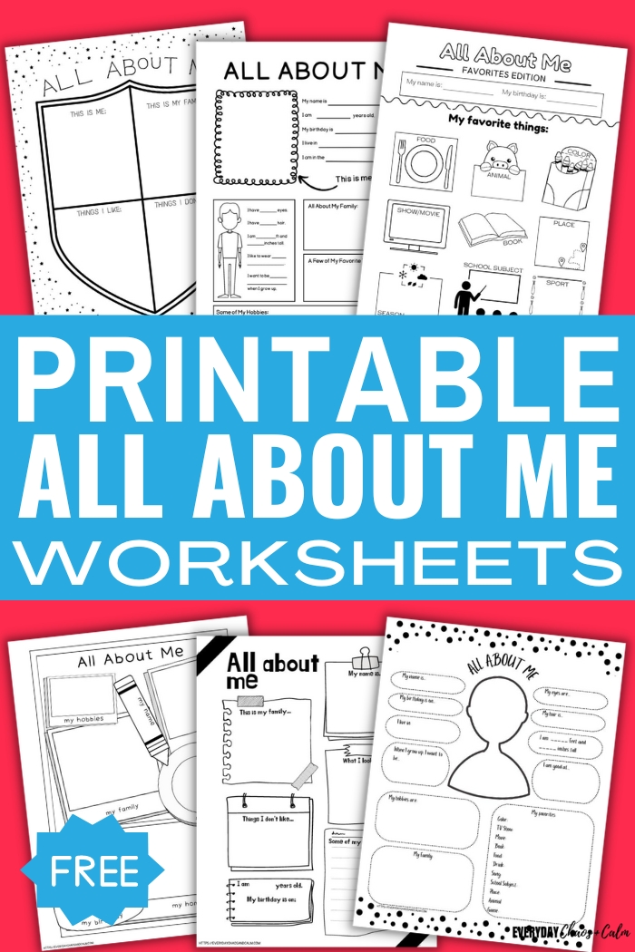 all about me worksheets 