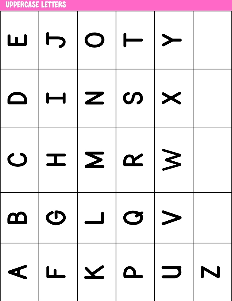 printable alphabet BINGO game, education printable, PDF