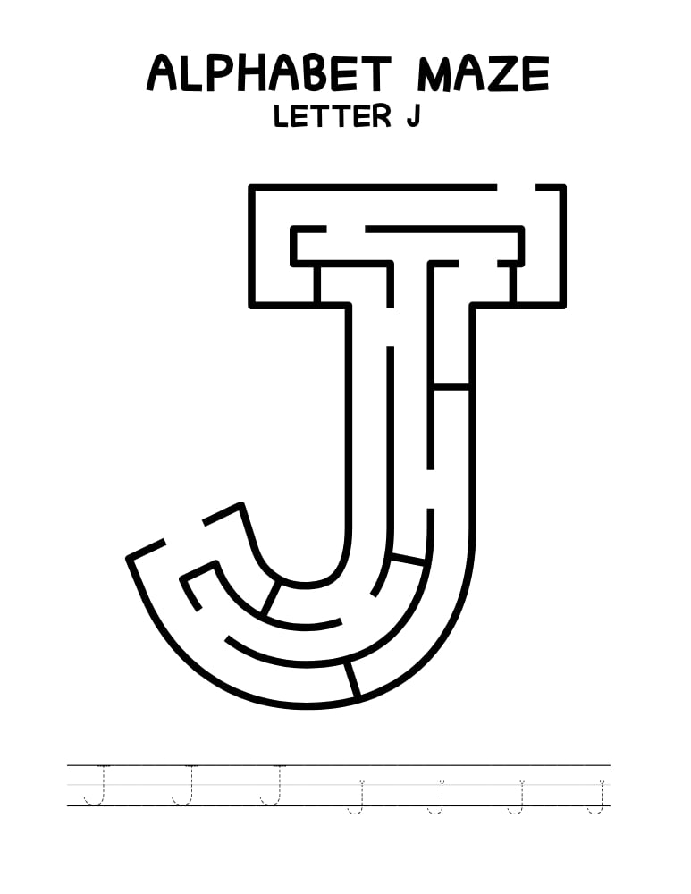 alphabet mazes by letter, phonics, preschool, education printable, PDF, instant download, 