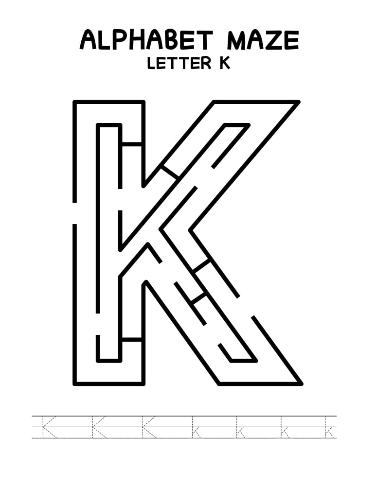 alphabet mazes by letter, phonics, preschool, education printable, PDF, instant download, 