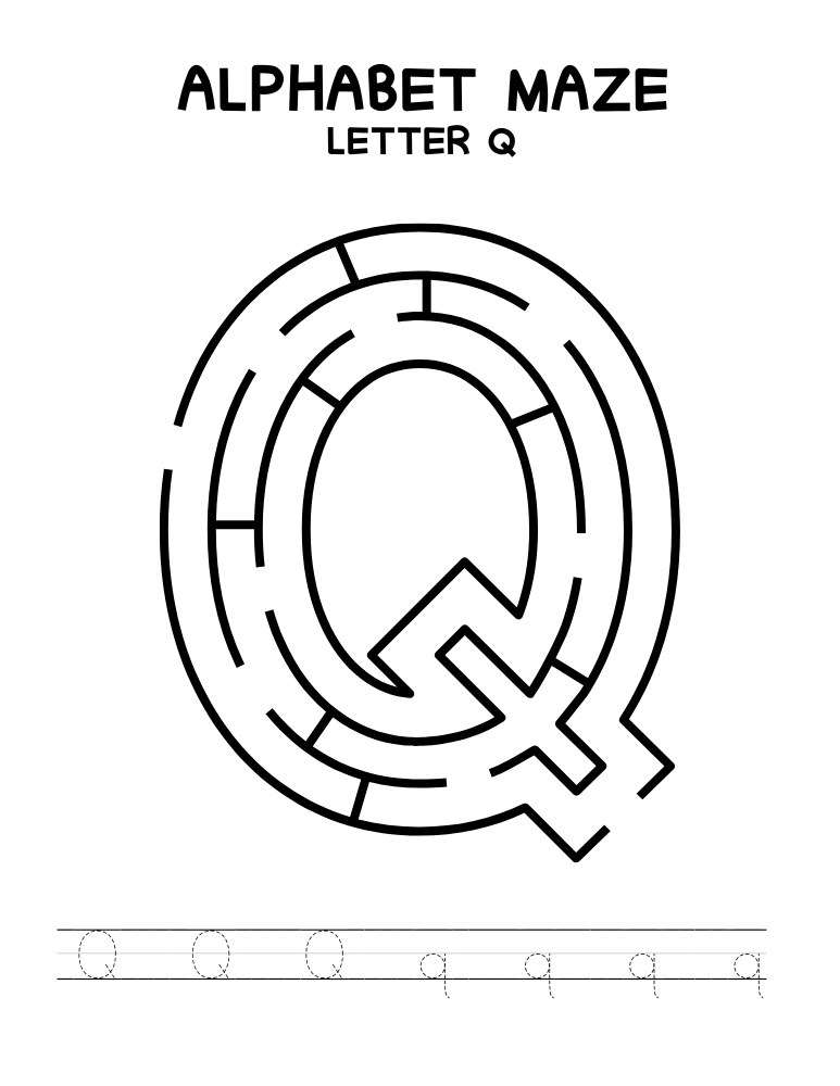 alphabet mazes by letter, phonics, preschool, education printable, PDF, instant download, 