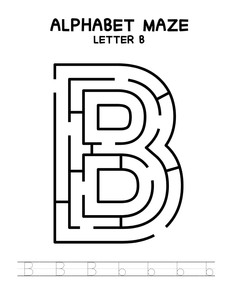 alphabet mazes by letter, phonics, preschool, education printable, PDF, instant download, 