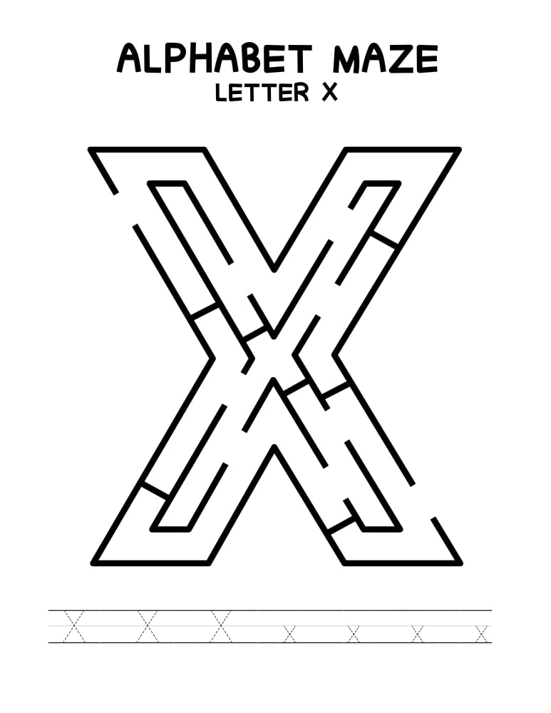 alphabet mazes by letter, phonics, preschool, education printable, PDF, instant download, 